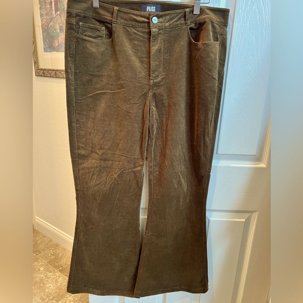 PAIGE Olive Flare & Wide Leg Jeans